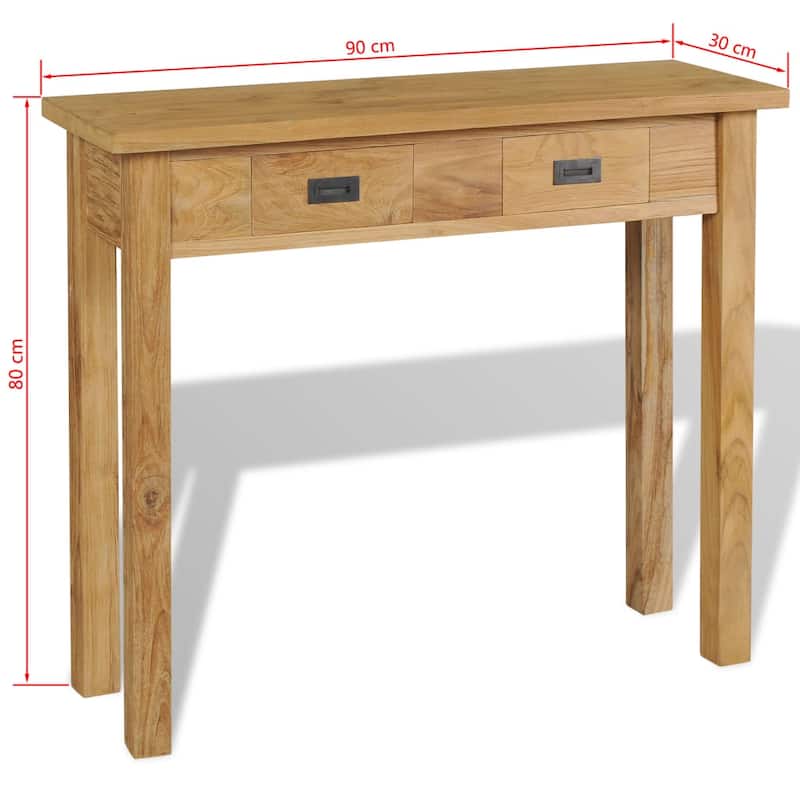 vidaXL Console Table Solid Teak 35.4"x11.8"x31.5"