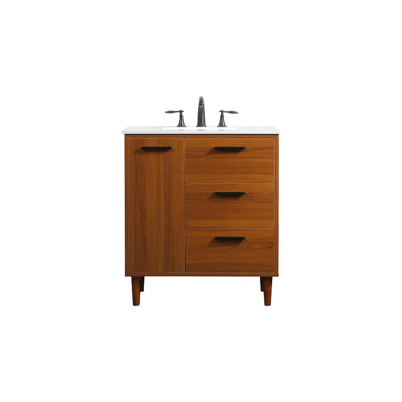 Space 24 - 30 Inch Single Bathroom Vanity - Teak - 30 Inches