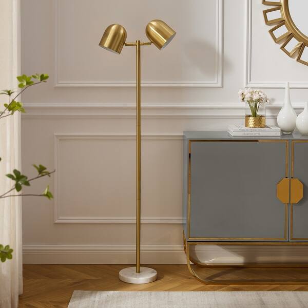 slide 2 of 25, Estefani 6ft Power Cord, Foot Switch, 2 Lights Floor Lamp