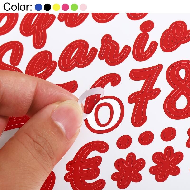 Alphabet Letters Numbers Stickers Set, Self Adhesive Cursive, Colorful