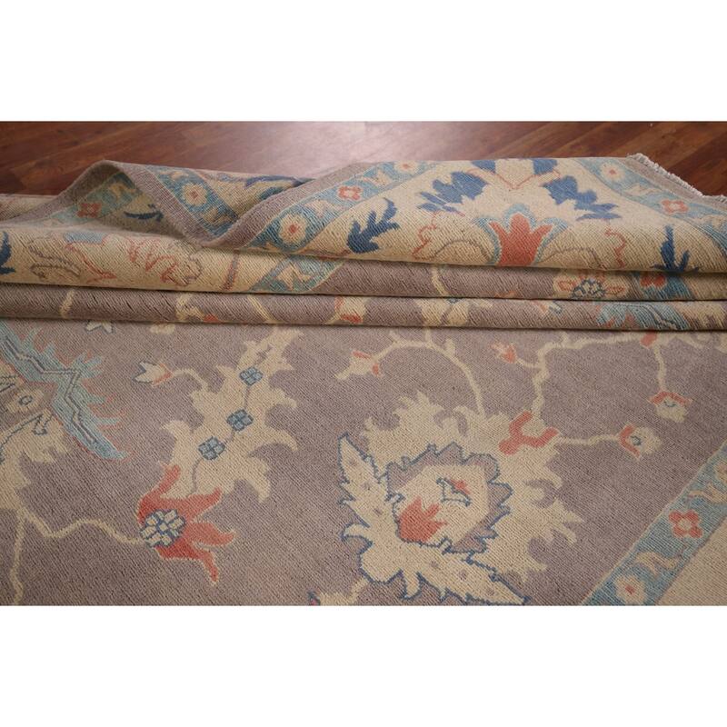 Earth Tone Oushak Oriental Area Rug Handmade Wool Carpet - 8'3" x 9'10"