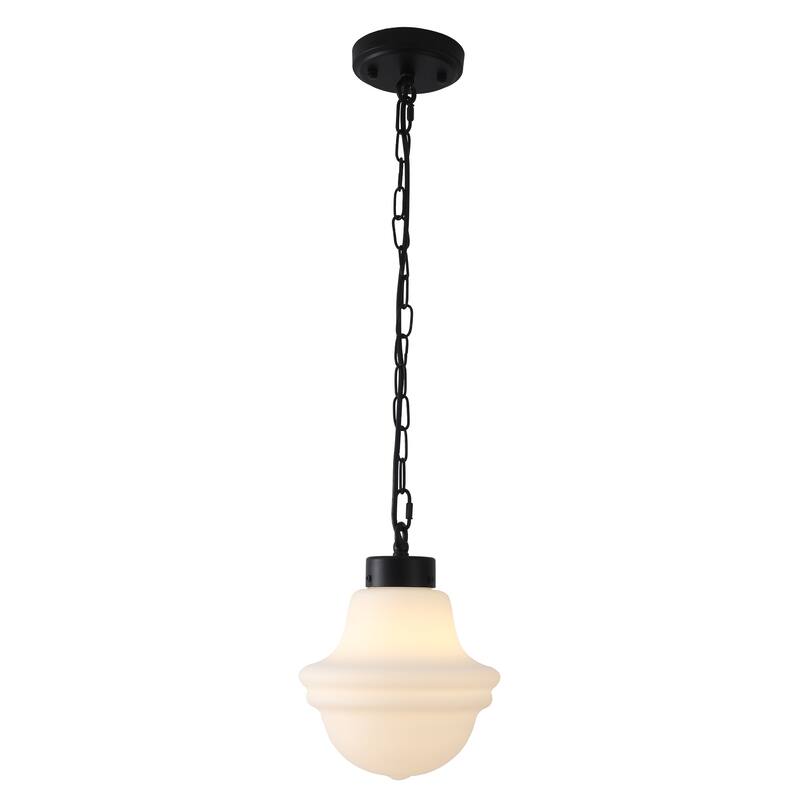 1- Light 8.26'' Wide Dimmable White Milk Glass Pendant