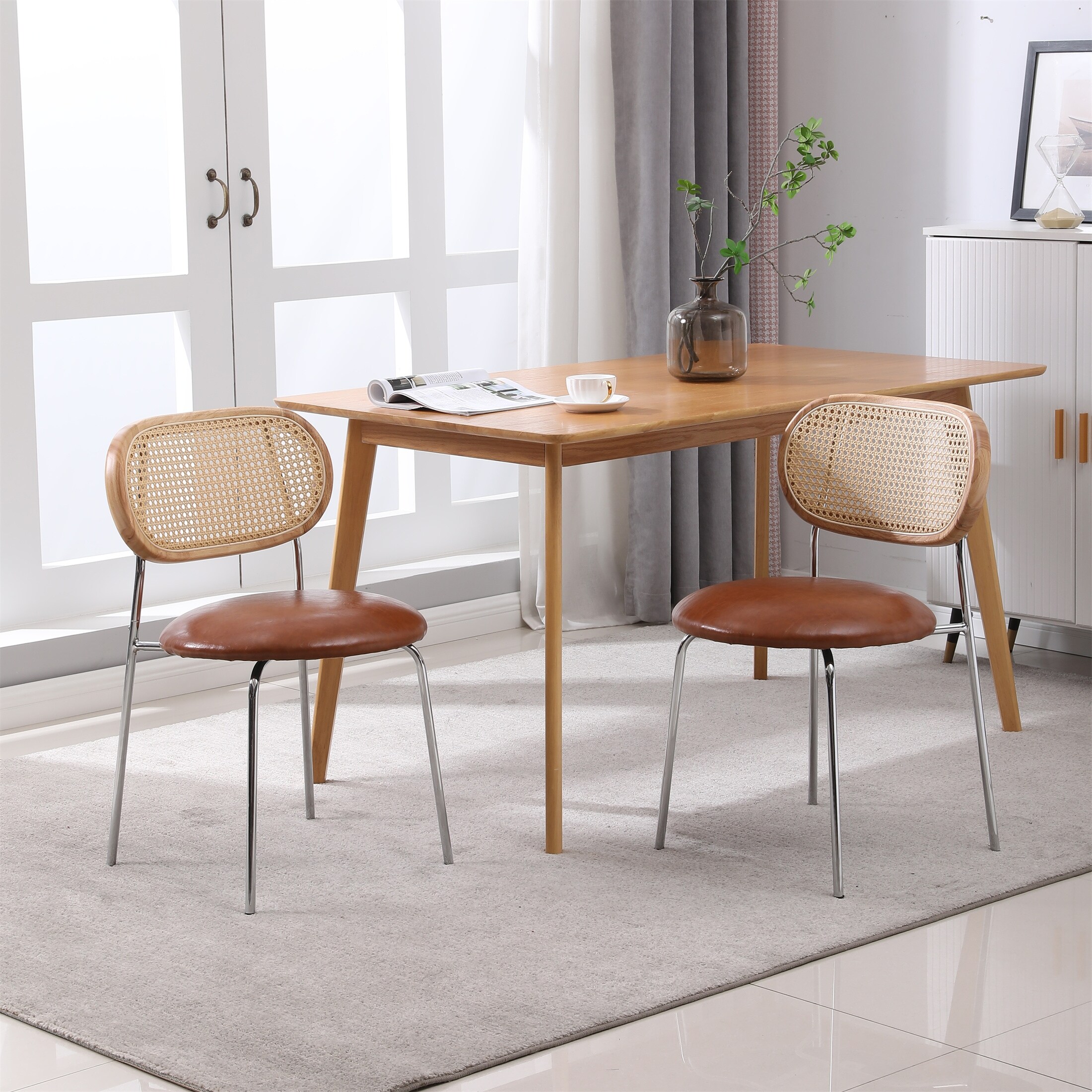 Industrial upholstered dining chairs deals