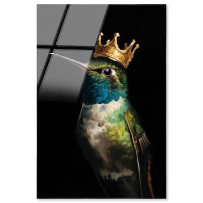 Crowned Azure Bird I Acrylic by Art Remedy, Ready to Hang