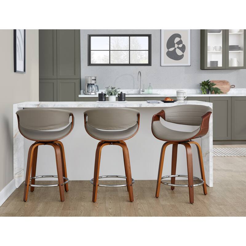 Carson Carrington Kanteborg 24" Fixed-Height Counter Stool with Round Footrest (Set of 2)