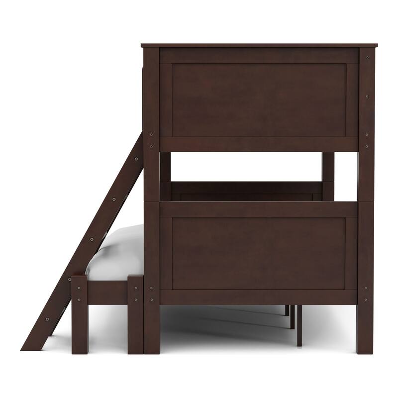 Dylan Transitional Walnut Solid Wood Convertible Bunk Bed by Furniture of America