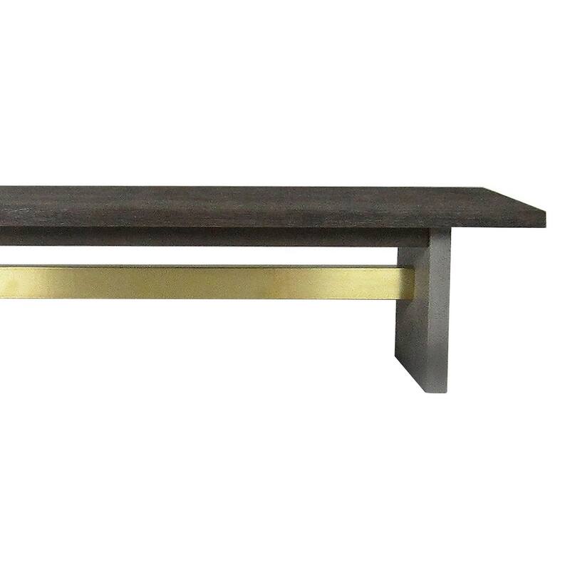 Cid Coe 71 Inch Modern Dining Bench, Wood Seat, Concrete Base, Gray