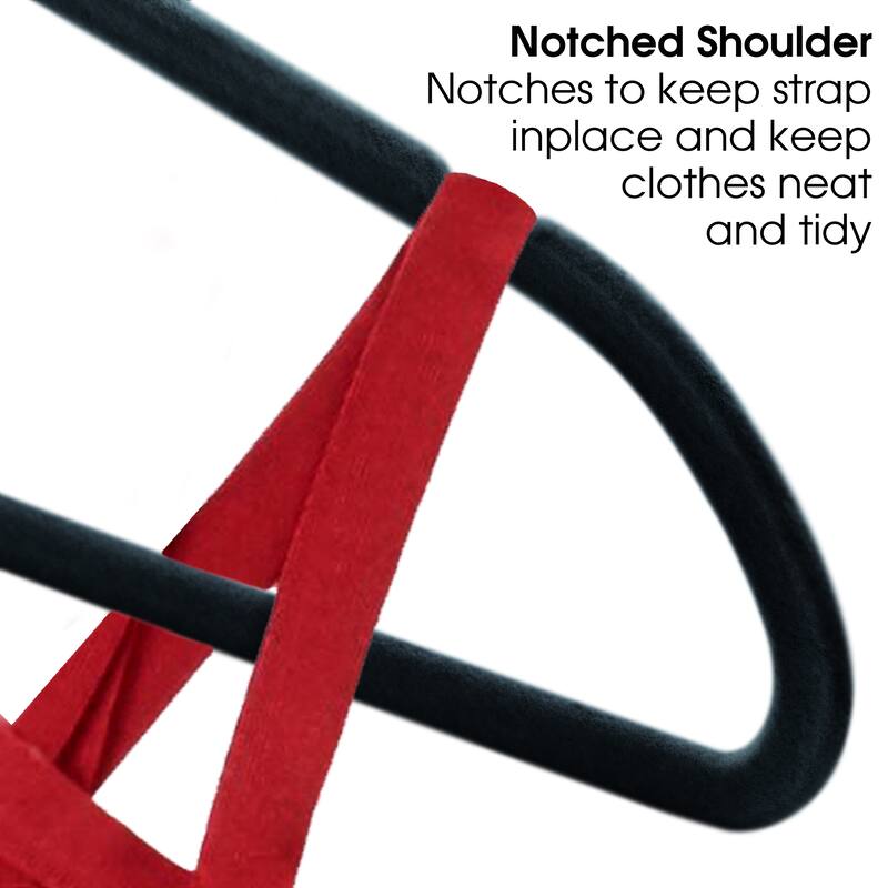 Elama Home 30 Piece Velvet Slim Profile Heavy Duty Felt Hangers with Stainless Steel Swivel Hooks in Black