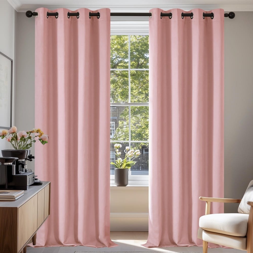 Deconovo Grommet Living Room Room Darkening Curtains (2 Panel)