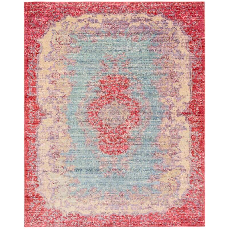 SAFAVIEH Windsor Matilda Shabby Chic Silky Polyester Distressed Rug