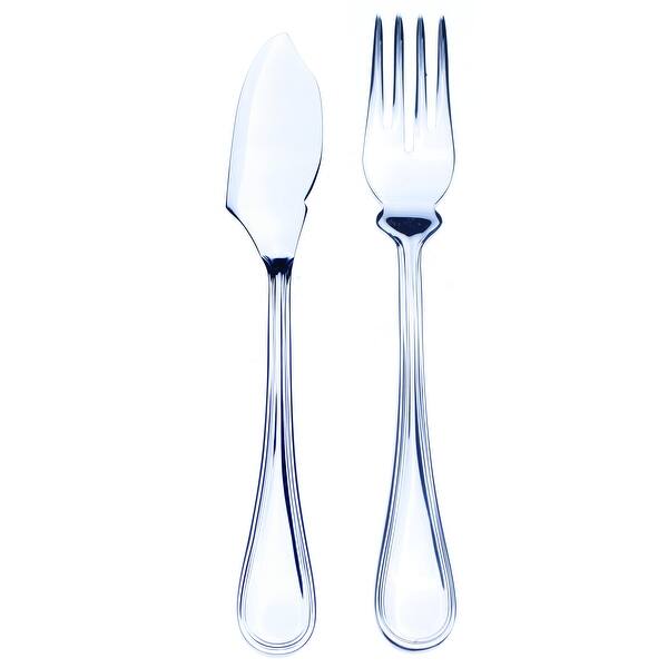 Mepra Boheme Flatware Fish Set - 24 Pieces - Stainless Steel - Bed Bath ...