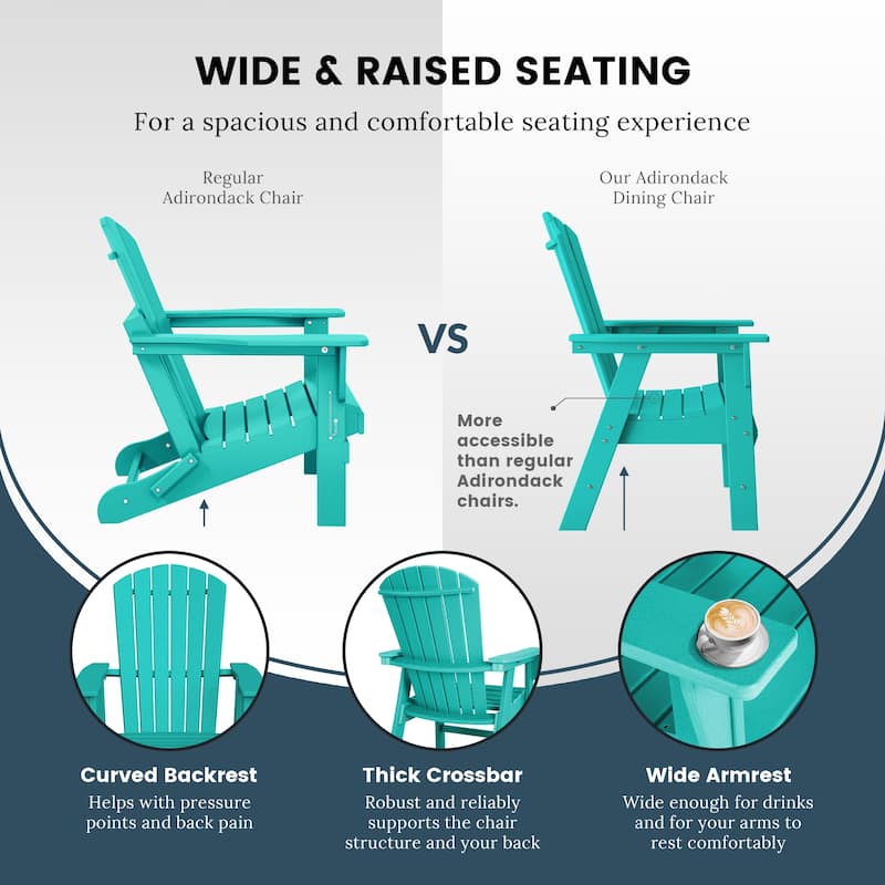 Altura Hdpe All Weather Outdoor Patio Adirondack Dining Chair