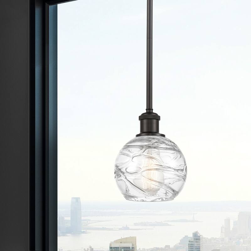 Innovations Lighting Athens Deco Swirl - 1 Light 6" Stem Hung Mini Pendant