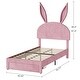 preview thumbnail 3 of 7, VECELO Twin Beds Set of 2 with Drawer for Kids, Upholstered Storage Bedframes, Brown Kids Bed Set of 2