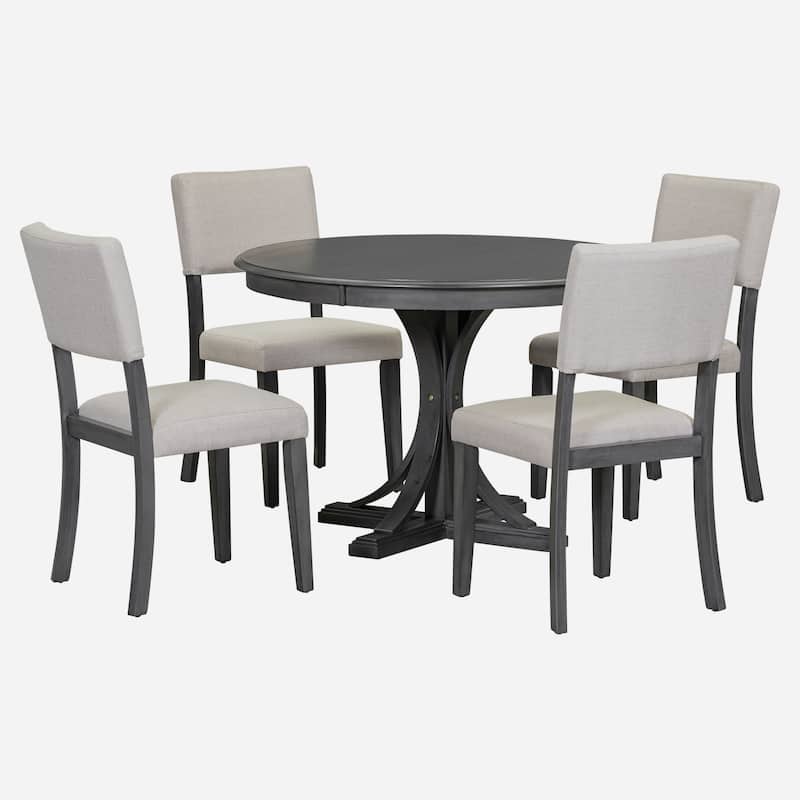 5-Piece Retro Round Dining Table Set