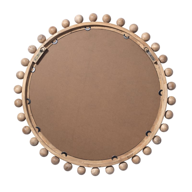Alden Décor Orion Round Wood Mirror, Natural