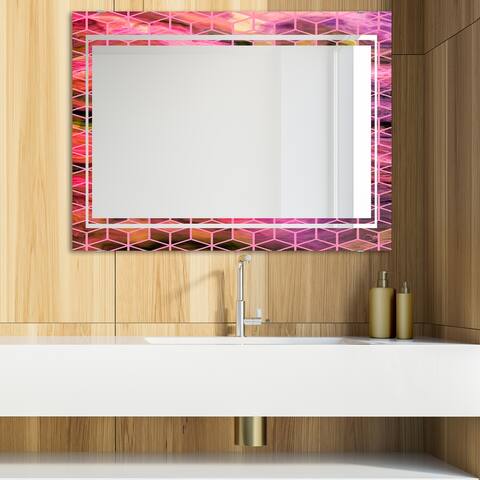 Designart 'Capital Gold Honeycomb 15' Glam Mirror - Modern Vanity Mirror