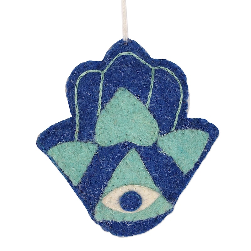 Novica Handmade Hamsa Holiday Wool Holiday Ornaments (Set Of 4)