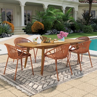 Christopher Knight Home - Emma Outdoor Wood and Resin 7 Piece Dining Set with Expandable Table
