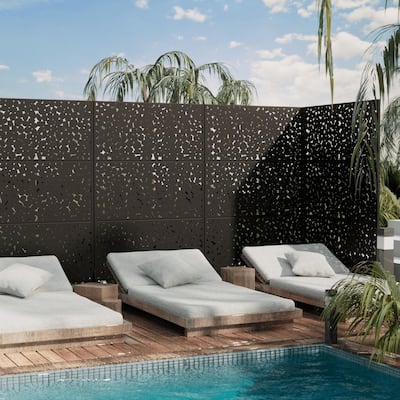 Outdoor Privacy Screen Metal Privacy Screen Panel Free Standing - 72*47
