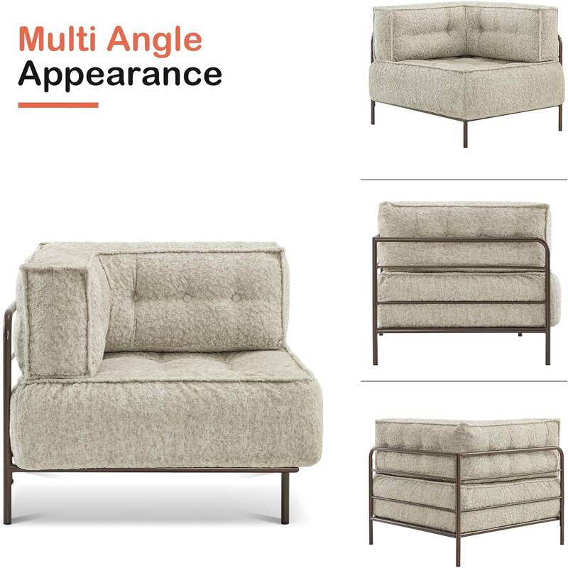 MCombo Modular Sofa Couch with Removable Cushion, 3 Seaters Accent Sofa Chair