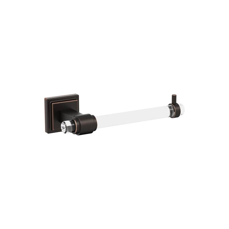 Amerock Glacio Single Post Toilet Paper Holder - Clear/Oil Rubbed Bronze
