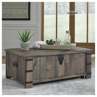 Signature Design by Ashley Hollum Brown Lift Top Cocktail Table - 47"W x 28"D x 18"H