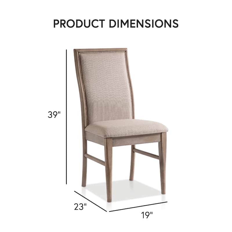 Furniture of America Barbesh Modern Natural Ash Wood Upholstered Side Chair (Set of 2)