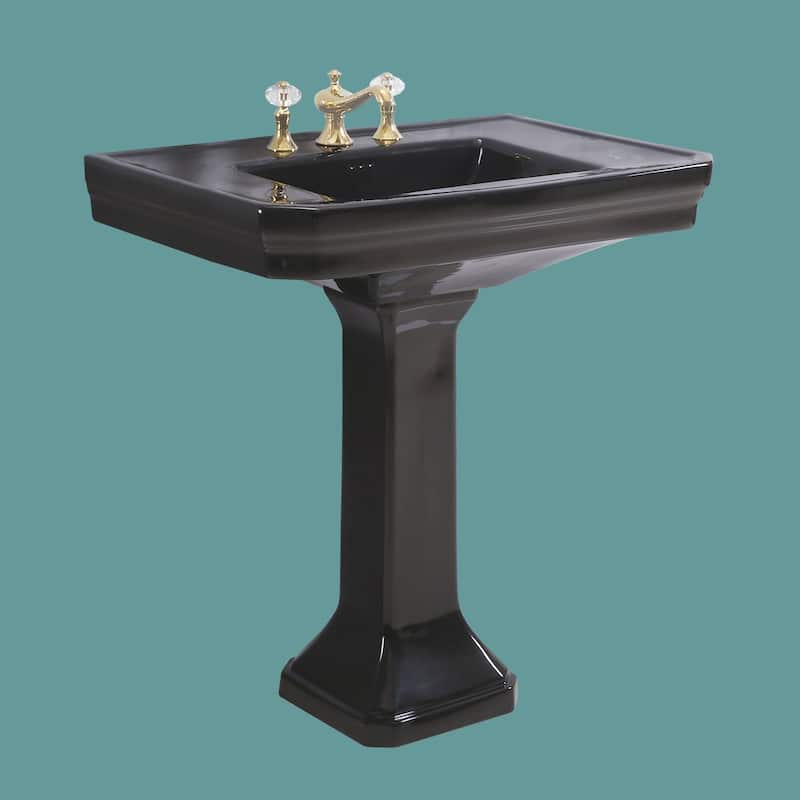 Large Victorian Black Vitreous China Pedestal Sink Renovators Supply