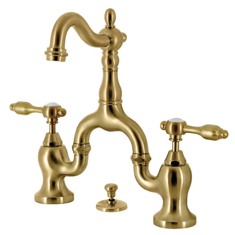 Kingston Brass Tudor Bridge Bathroom Faucet - Brushed Brass