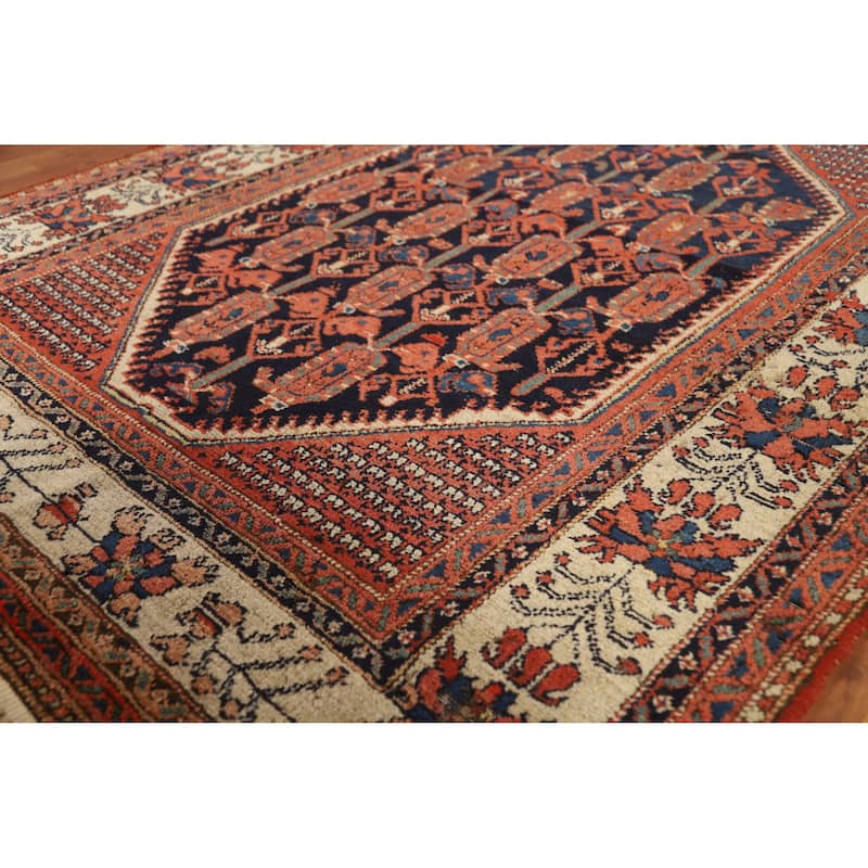 Vegetable Dye Malayer Persian Rug Hand-Knotted Wool Carpet - 4'8"x 6'4" - 4'8"x 6'4" - Blue