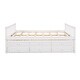 preview thumbnail 18 of 22, Wood Daybed Frame Full Size Sofa Bed with Pull-out Trundle Bed, Wood Slat Support & 3 Storage Drawers, for Livingroom Guest Room
