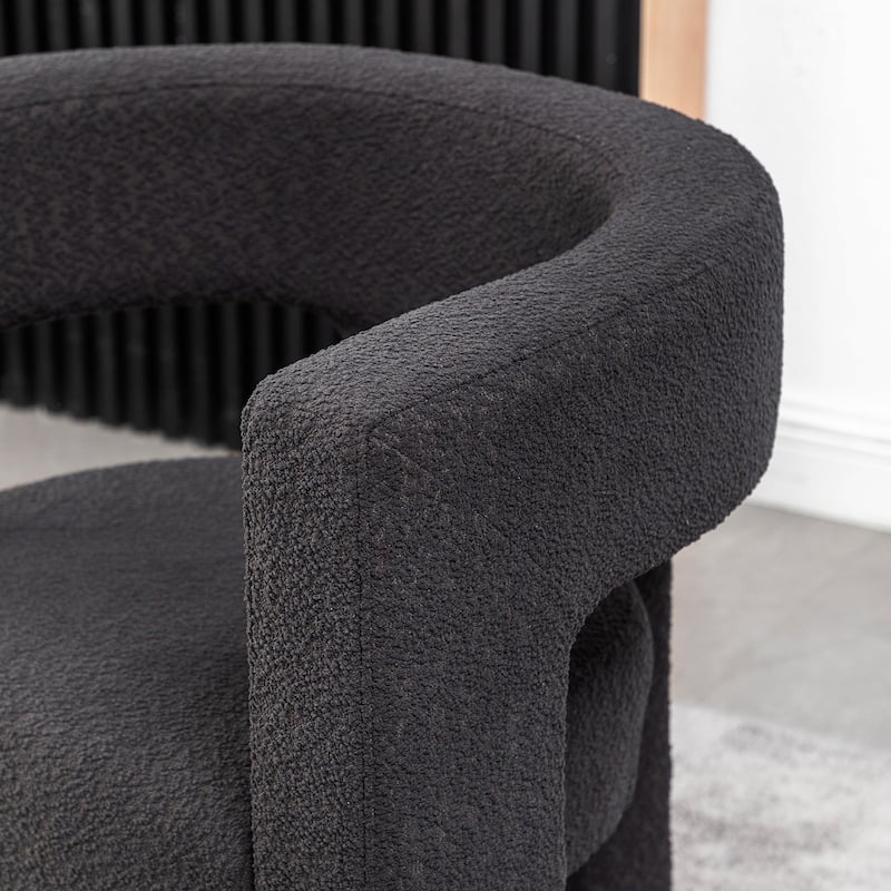 KINWELL 28" Wide Boucle Upholstered Square Armchair (Set of 2)