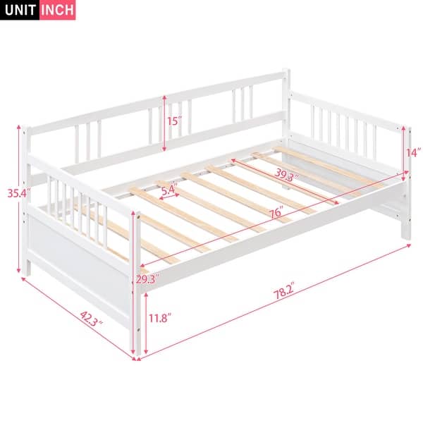 Twin Size Modern White Solid Wood Daybed for Bedroom
