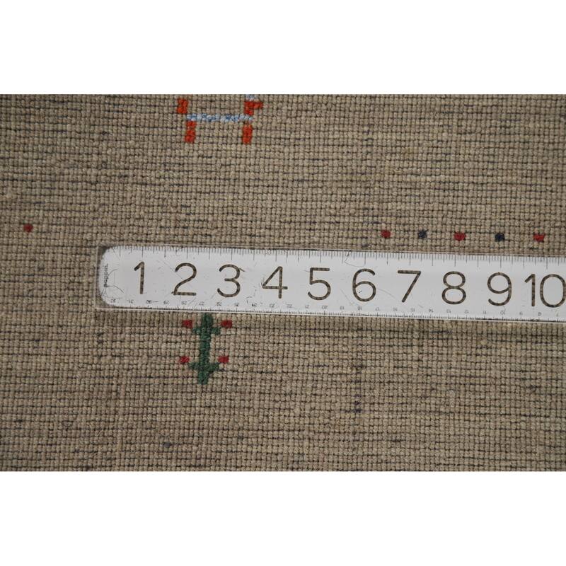 Hand Knotted Oriental 100% Wool Carpet Tribal Tribal Beige & Ivories Gabbeh Area Rug - 4' 10'' X 2' 9''