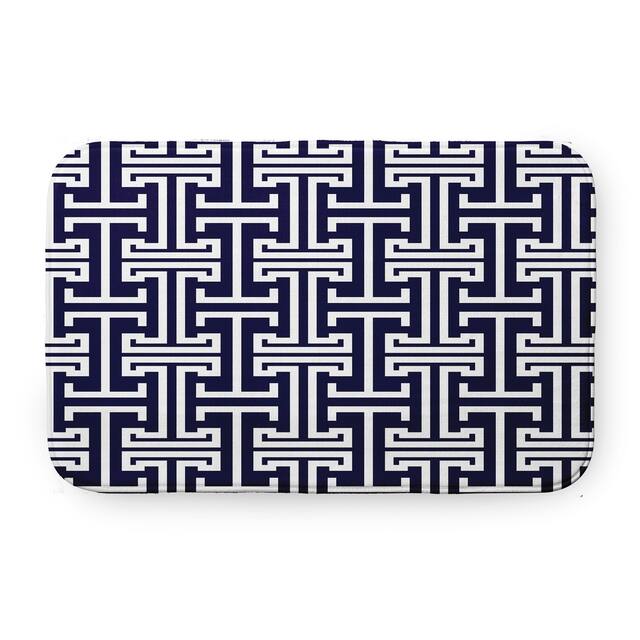 Geometric Pet Feeding Mat for Dogs and Cats - Navy - 24" x 17"