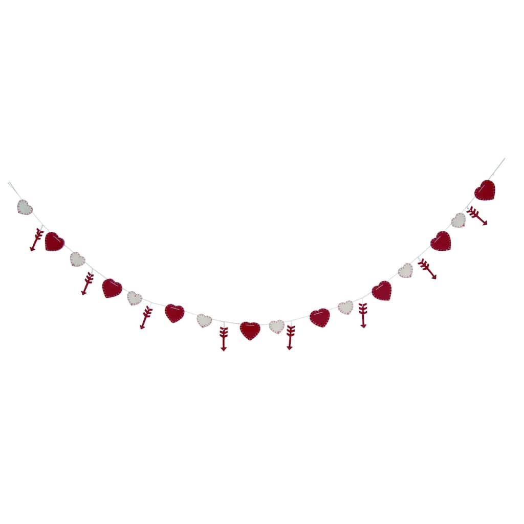 Transpac Polyester 88 in. Multicolor Valentines Day Hearts and Arrows Banner
