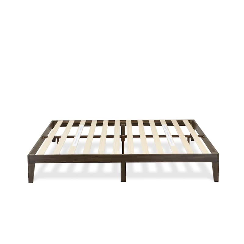 East West Furniture King Size Platform Bed Frame with 4 Solid Wood Legs and 2 Extra Center Legs - (Finish Option)