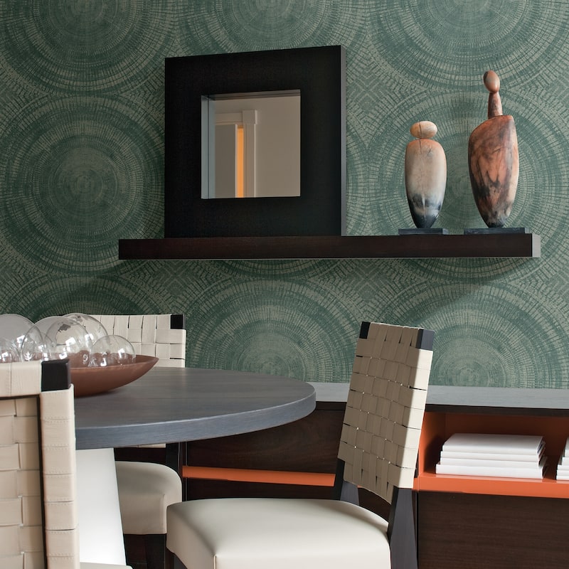 A-Street Prints Lalit Teal Medallion Wallpaper