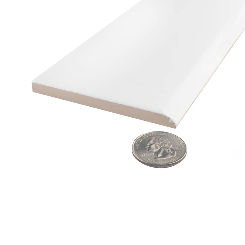 Merola Tile Battiscopa Matte White 3-1/8" x 17-3/4" Ceramic Wall Trim - (1 Tile)