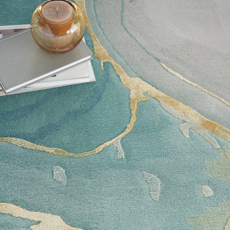 Nourison Prismatic Modern Abstract Shimmer Spa Glam Area Rug