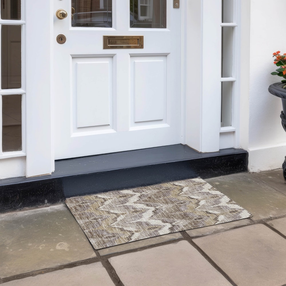 Machine Washable Indoor/ Outdoor Chantille Boho Ikat Rug