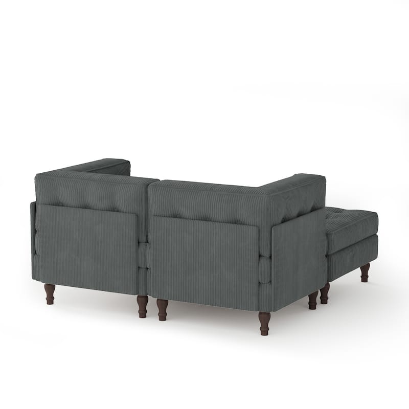 Oversized Sofa Corduroy Tufted Modular Sectional Set