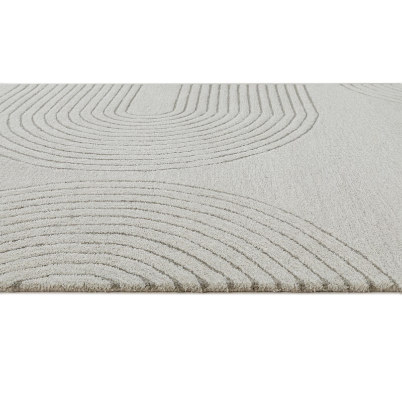 Terra by Obeetee Mid-Century Tonal 6 Ivory Rug