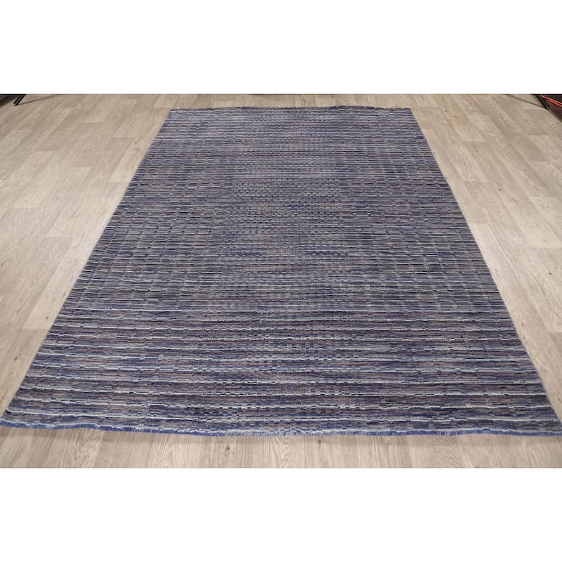 Modern Moroccan Oriental Foyer Size Area Rug Wool Handmade Carpet - 5'4" x 7'6"