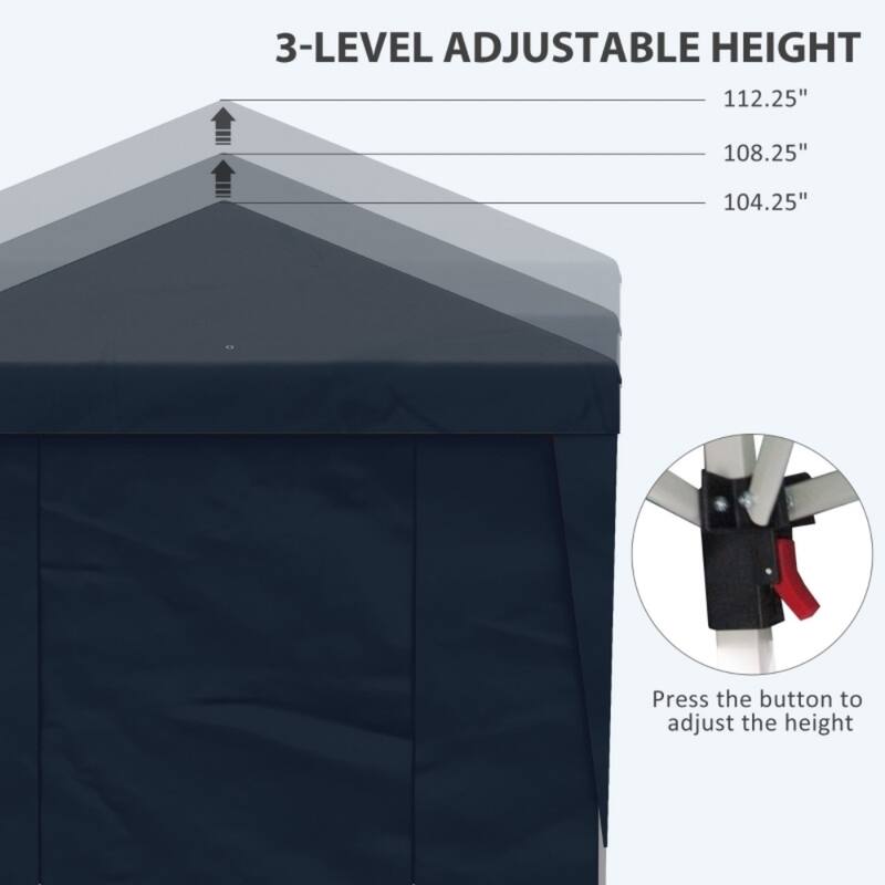 Foldable Pop-Up Gazebo Party Tent with Adjustable Legs and Windows 2 Doors Included Carry Bag - 232.25" L x 117" W x 112.25" H