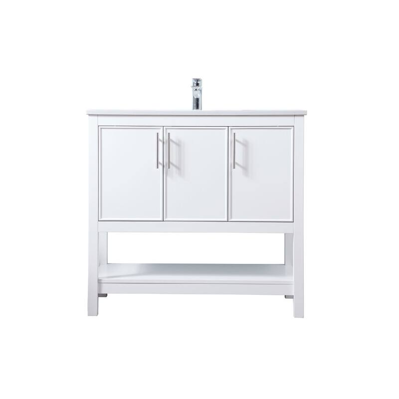 Elegant Lighting VF26636 Everett 36" Free Standing Single Basin Vanity - White