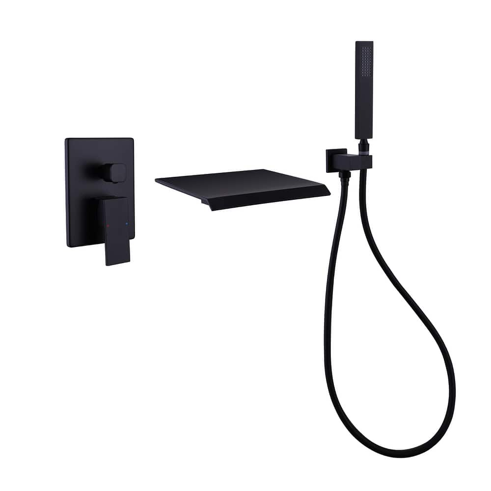 Single Handle Wall Mounted Roman Tub Faucet with Diverter and Handshower