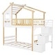 preview thumbnail 6 of 12, Luxury Twin-Over-Twin Bunk Bed, Playhouse Inspired, Storage and Guard Rail, Maximized storage space, Natural Bed +White Stair