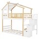 preview thumbnail 4 of 10, Playhouse Inspired Stairway Twin over Twin House Bunk Bed with Storage & Guards